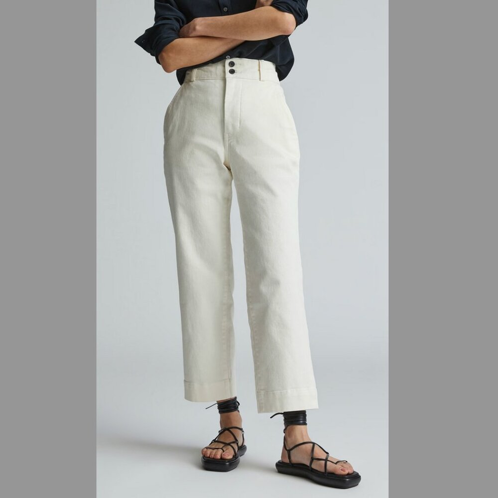 Everlane The Organic Straight-Leg Pant Bone size 6